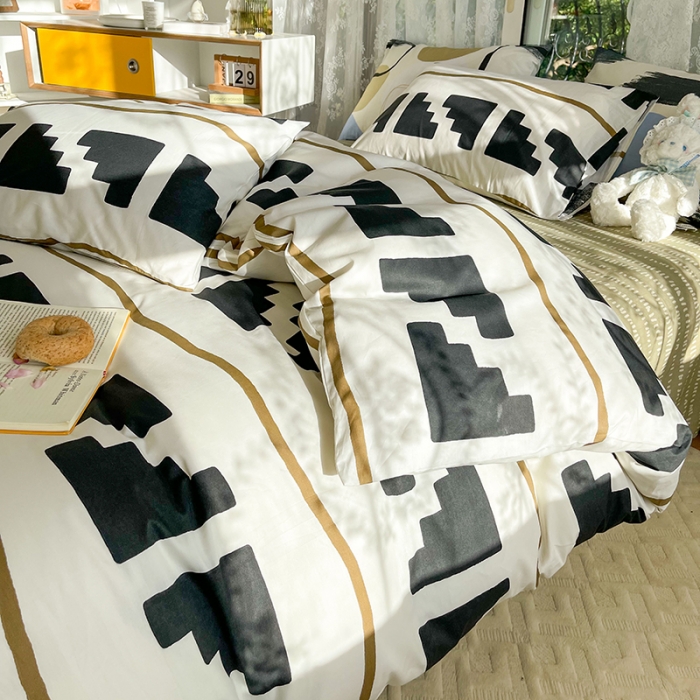 91家纺网 家纺一手货源 找家纺 感遇2022新款纯棉印花四件套 约克