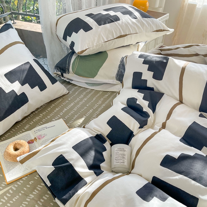 91家纺网 家纺一手货源 找家纺 感遇2022新款纯棉印花四件套 约克