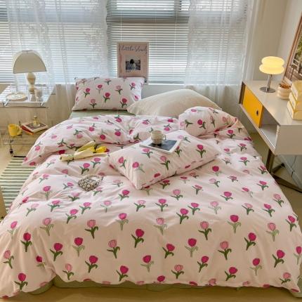 91家纺网 家纺一手货源 找家纺 （总）昔可家纺 2022新款法式田园花卉系列全棉四件套