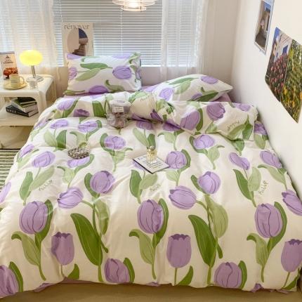 91家纺网 家纺一手货源 找家纺 （总）昔可家纺 2022新款法式田园花卉系列全棉四件套