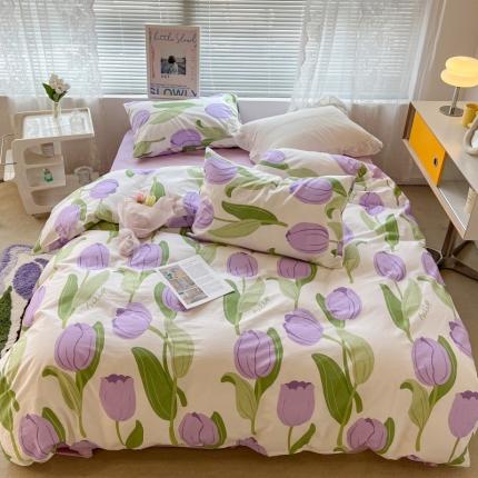 91家纺网 家纺一手货源 找家纺 （总）昔可家纺 2022新款法式田园花卉系列全棉四件套