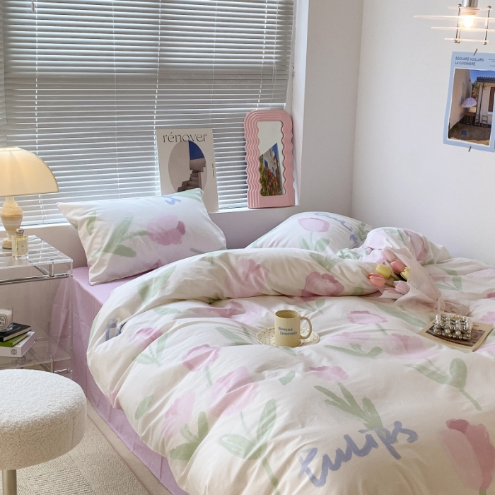 91家纺网 家纺一手货源 找家纺 （总）昔可家纺 2022新款法式田园花卉系列全棉四件套