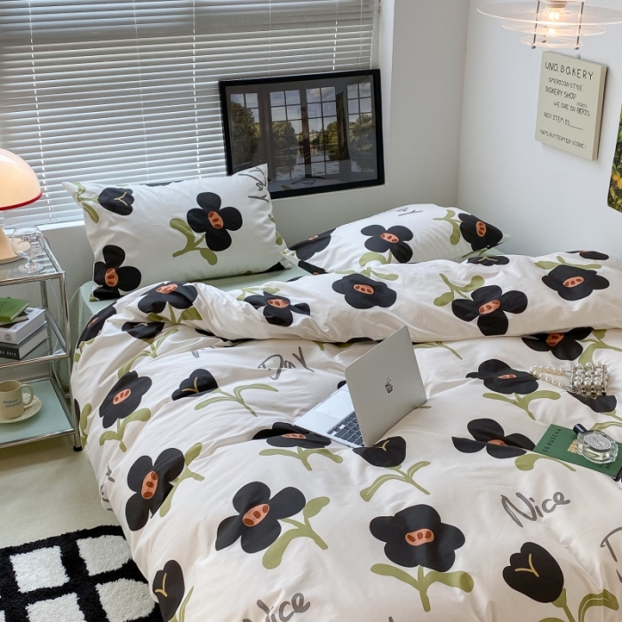 91家纺网 家纺一手货源 找家纺 昔可家纺 2022新款法式田园花卉系列全棉四件套 安妮的秘密