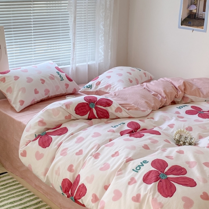 91家纺网 家纺一手货源 找家纺 昔可家纺 2022新款法式田园花卉系列全棉四件套 花枝弥漫