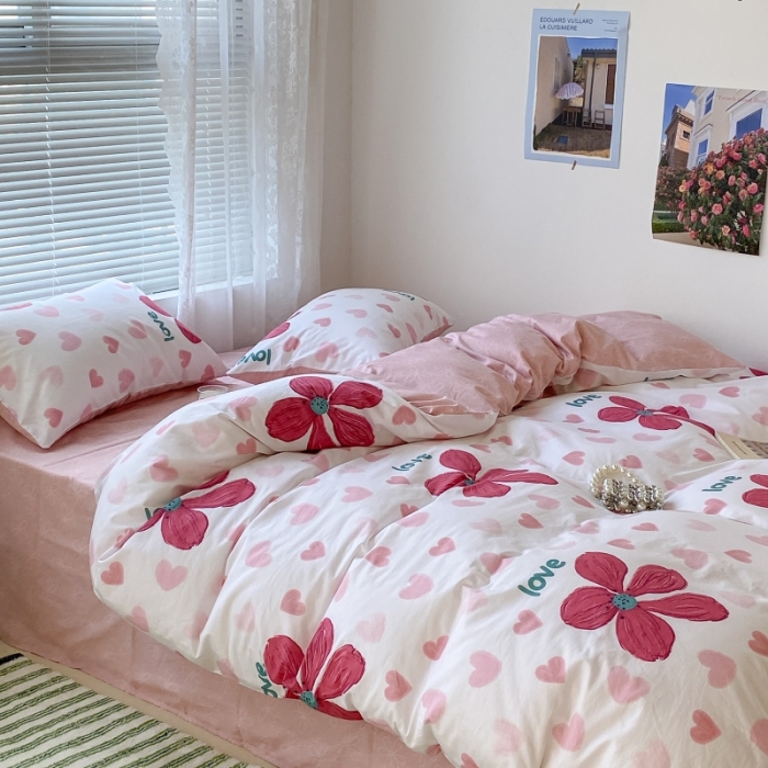 91家纺网 家纺一手货源 找家纺 昔可家纺 2022新款法式田园花卉系列全棉四件套 花枝弥漫