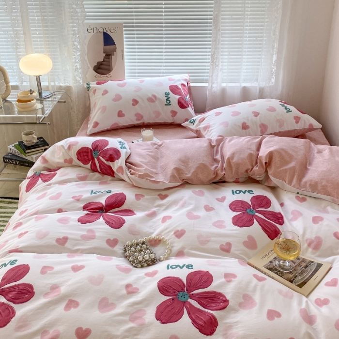 91家纺网 家纺一手货源 找家纺 昔可家纺 2022新款法式田园花卉系列全棉四件套 花枝弥漫