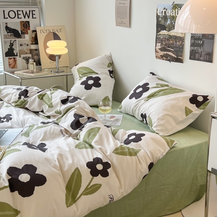 91家纺网 家纺一手货源 找家纺 昔可家纺 2022新款法式田园花卉系列全棉四件套 夏日物语