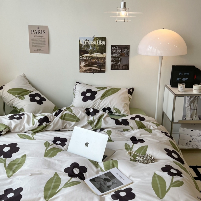 91家纺网 家纺一手货源 找家纺 昔可家纺 2022新款法式田园花卉系列全棉四件套 夏日物语