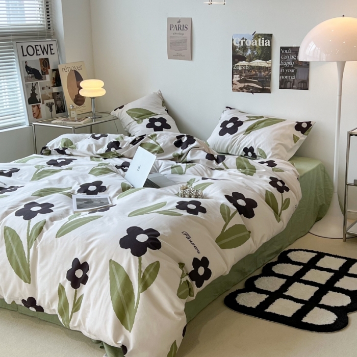 91家纺网 家纺一手货源 找家纺 昔可家纺 2022新款法式田园花卉系列全棉四件套 夏日物语