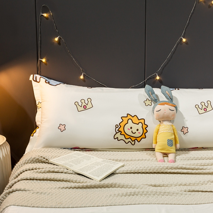 91家纺网 家纺一手货源 找家纺 简宜家居 2022新款长枕套双人长枕+枕芯全棉枕套 小可爱