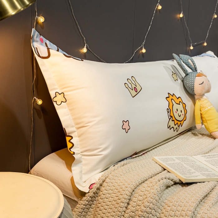 91家纺网 家纺一手货源 找家纺 简宜家居 2022新款长枕套双人长枕+枕芯全棉枕套 小可爱