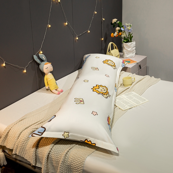 91家纺网 家纺一手货源 找家纺 简宜家居 2022新款长枕套双人长枕+枕芯全棉枕套 小可爱