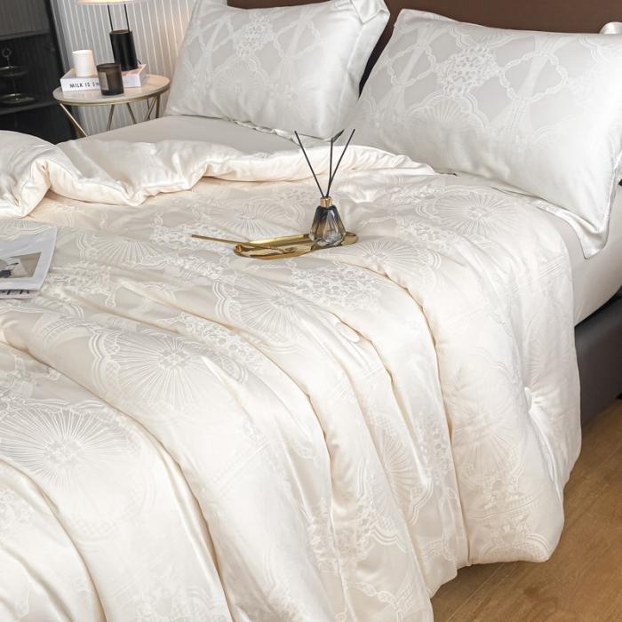 91家纺网 家纺一手货源 找家纺 2024棉被提花A类59大豆纤维被芯加厚冬被