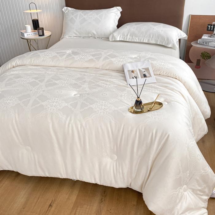 91家纺网 家纺一手货源 找家纺 2024棉被提花A类59大豆纤维被芯加厚冬被