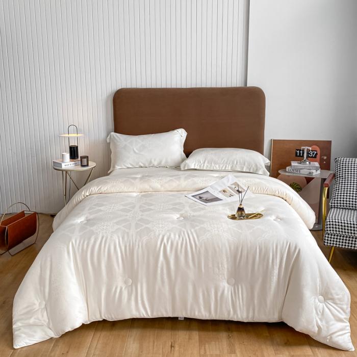 91家纺网 家纺一手货源 找家纺 2024棉被提花A类59大豆纤维被芯加厚冬被