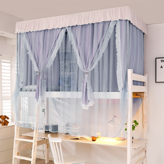 91家纺网 家纺一手货源 找家纺 迪凡保罗蚊帐 2022新款C17铝合金导轨纯色学生蚊帐 阳光豆沙