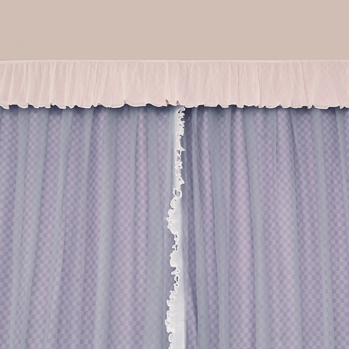 91家纺网 家纺一手货源 找家纺 迪凡保罗蚊帐 2022新款C17铝合金导轨纯色学生蚊帐 阳光豆沙