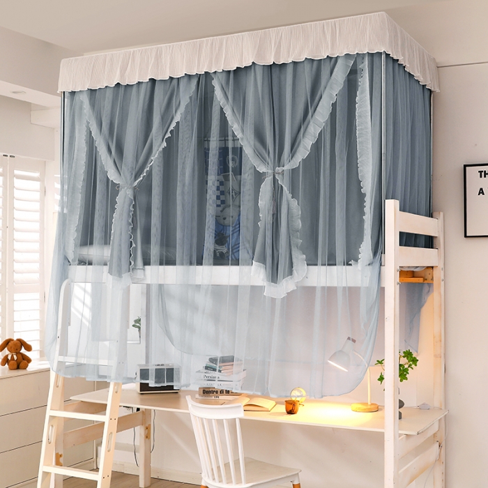 91家纺网 家纺一手货源 找家纺 迪凡保罗蚊帐 2022新款C17铝合金导轨纯色学生蚊帐 阳光深灰