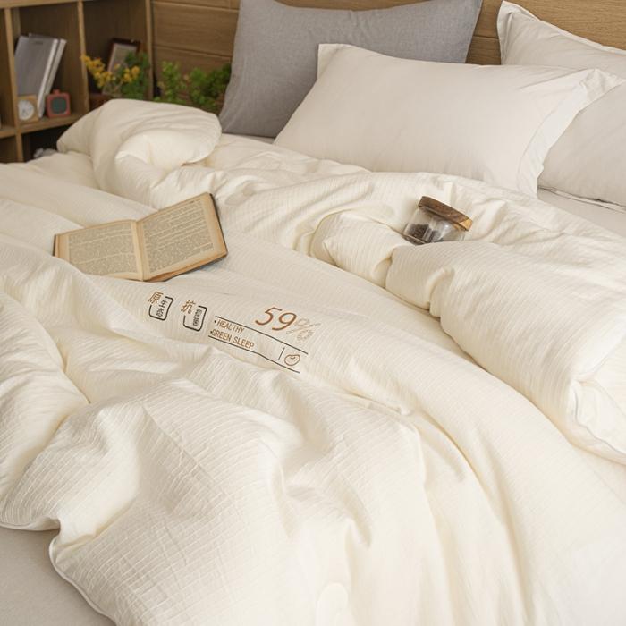 91家纺网 家纺一手货源 找家纺 2024A类原棉59%李官奇大豆纤维全棉春秋冬被 59原棉大豆被豆朴3