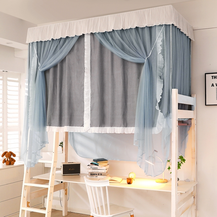 91家纺网 家纺一手货源 找家纺 迪凡保罗蚊帐 2022新款C17铝合金导轨纯色学生蚊帐 阳光深灰