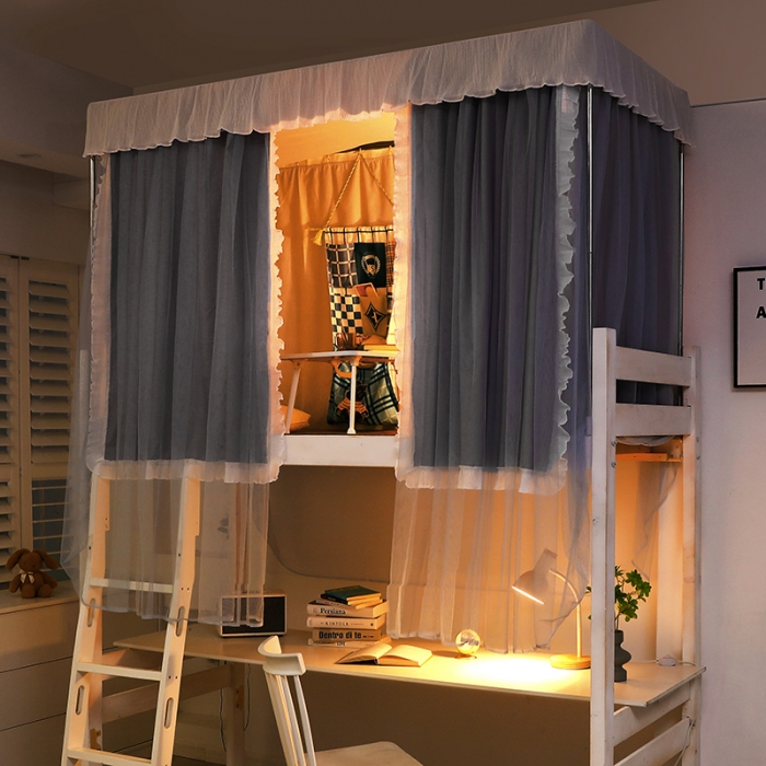 91家纺网 家纺一手货源 找家纺 迪凡保罗蚊帐 2022新款C17铝合金导轨纯色学生蚊帐 阳光深灰