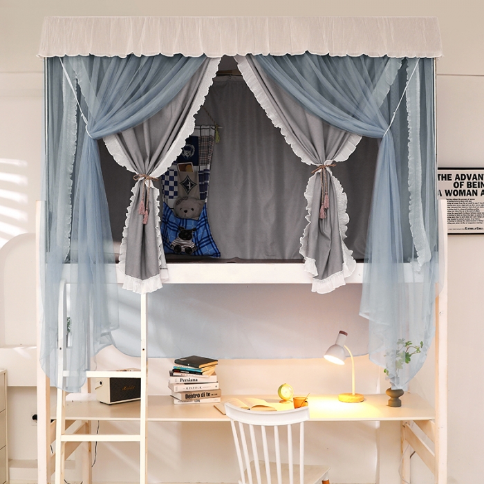 91家纺网 家纺一手货源 找家纺 迪凡保罗蚊帐 2022新款C17铝合金导轨纯色学生蚊帐 阳光深灰