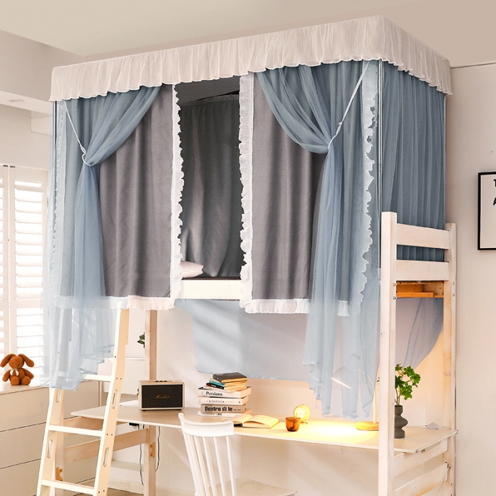 91家纺网 家纺一手货源 找家纺 迪凡保罗蚊帐 2022新款C17铝合金导轨纯色学生蚊帐 阳光深灰