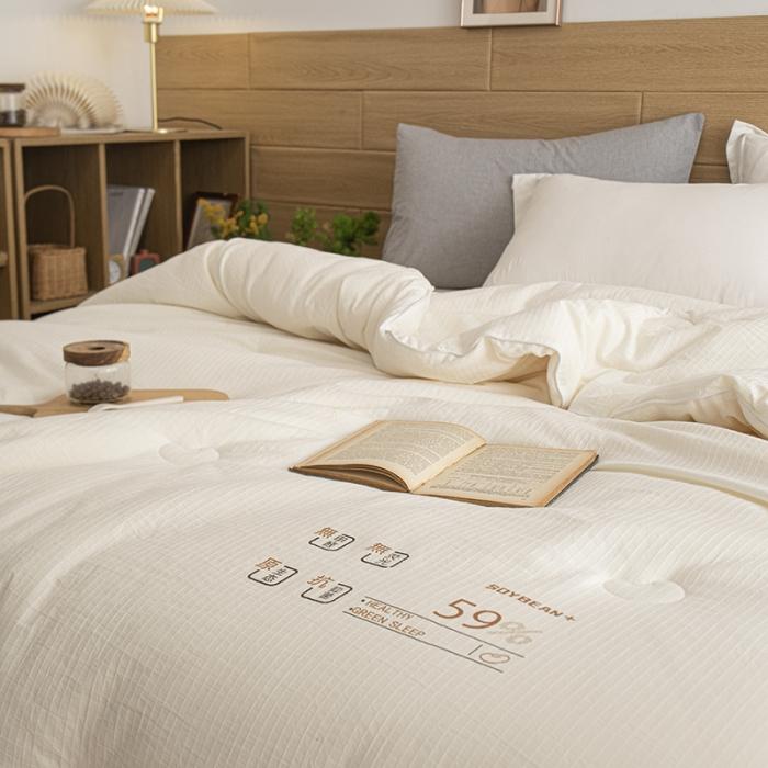 91家纺网 家纺一手货源 找家纺 2024A类原棉59%李官奇大豆纤维全棉春秋冬被 59原棉大豆被豆朴6