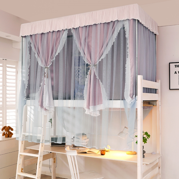 91家纺网 家纺一手货源 找家纺 迪凡保罗蚊帐 2022新款C17铝合金导轨纯色学生蚊帐 阳光玉色