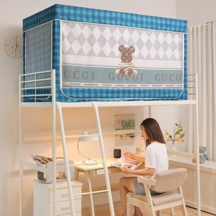 91家纺网 家纺一手货源 找家纺 迪凡保罗蚊帐 2022新款C16数码印花遮光帘学生蚊帐 潮牌熊