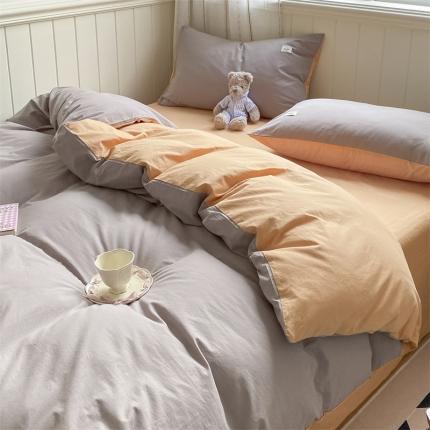 91家纺网 家纺一手货源 找家纺 （总）蓝巢家纺 2022新款全棉水洗棉双拼款四件套