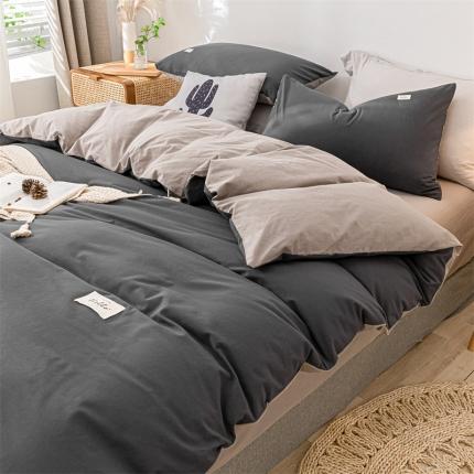 91家纺网 家纺一手货源 找家纺 （总）蓝巢家纺 2022新款全棉水洗棉双拼款四件套