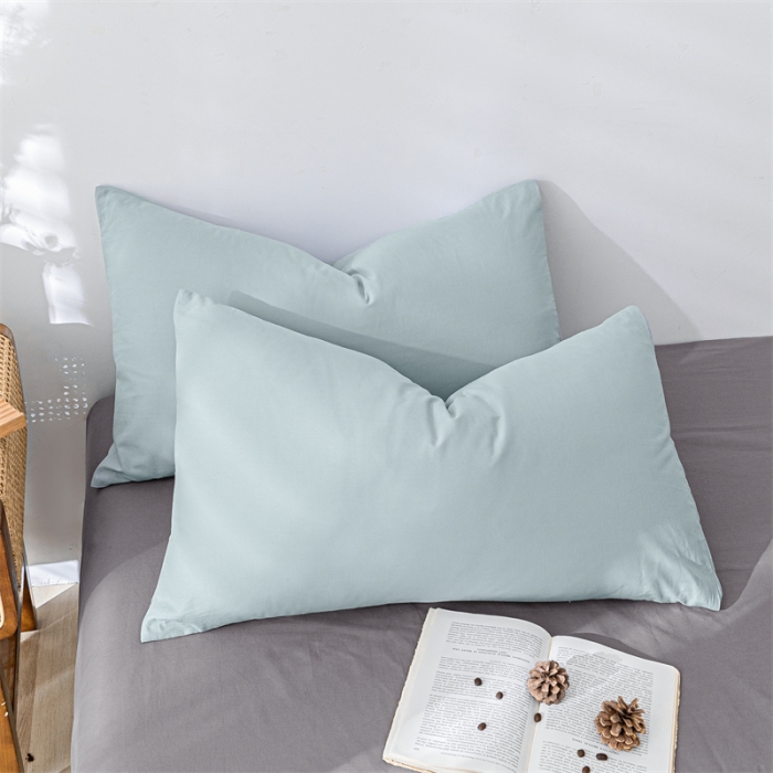 91家纺网 家纺一手货源 找家纺 蓝巢家纺 2022新款全棉水洗棉双拼款四件套 混搭-繁星蓝