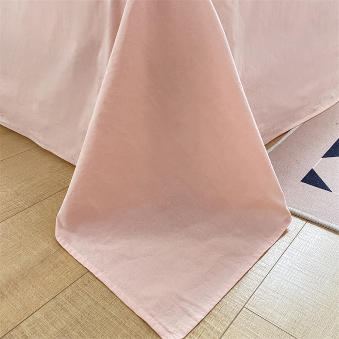 91家纺网 家纺一手货源 找家纺 蓝巢家纺 2022新款全棉水洗棉双拼款四件套 浅紫浅粉