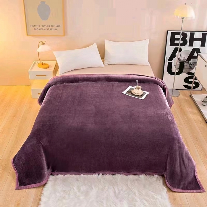 91家纺网 家纺一手货源 找家纺 总-千荨2024新款300克纯色牛奶绒毛毯