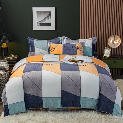 91家纺网 家纺一手货源 找家纺 （总）尚品凤凰2025新款高克重印花牛奶绒四件套-工艺款