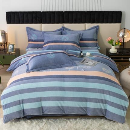 91家纺网 家纺一手货源 找家纺 （总）尚品凤凰2025新款高克重印花牛奶绒四件套-工艺款