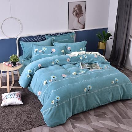 91家纺网 家纺一手货源 找家纺 （总）尚品凤凰2025新款高克重印花牛奶绒四件套-工艺款