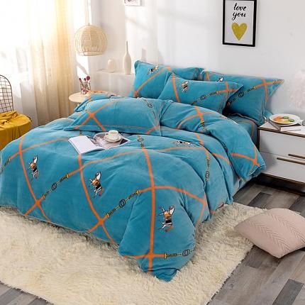 91家纺网 家纺一手货源 找家纺 （总）尚品凤凰2025新款高克重印花牛奶绒四件套-工艺款