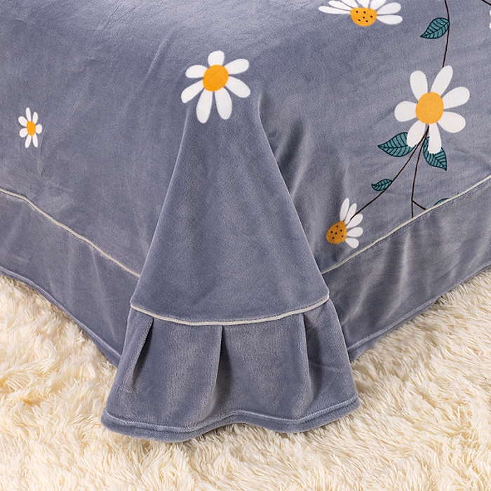 91家纺网 家纺一手货源 找家纺 尚品凤凰2025新款高克重印花牛奶绒四件套-工艺款 枝繁叶茂-灰