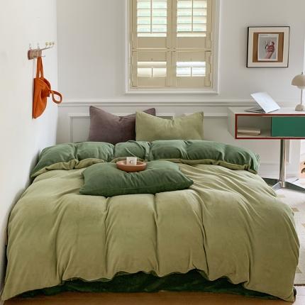 91家纺网 家纺一手货源 找家纺 （总）三朵 2022新款牛奶绒混搭四件套场景二