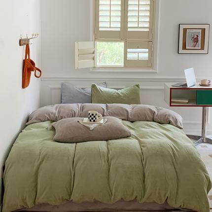 91家纺网 家纺一手货源 找家纺 （总）三朵 2022新款牛奶绒混搭四件套场景二