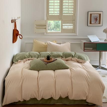 91家纺网 家纺一手货源 找家纺 （总）三朵 2022新款牛奶绒混搭四件套场景二