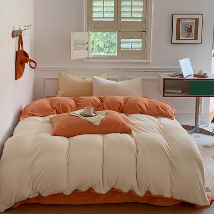 91家纺网 家纺一手货源 找家纺 （总）三朵 2022新款牛奶绒混搭四件套场景二