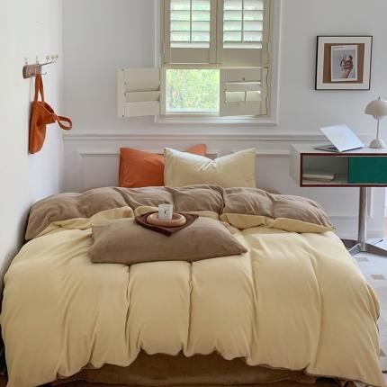 91家纺网 家纺一手货源 找家纺 （总）三朵 2022新款牛奶绒混搭四件套场景二