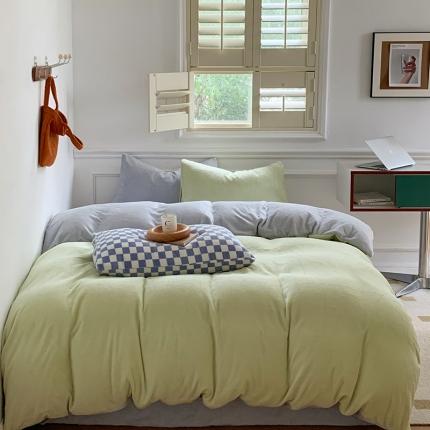 91家纺网 家纺一手货源 找家纺 （总）三朵 2022新款牛奶绒混搭四件套场景二