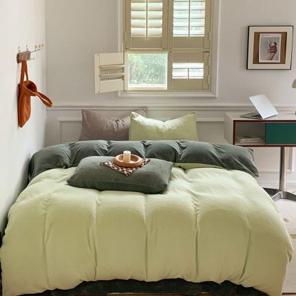 91家纺网 家纺一手货源 找家纺 （总）三朵 2022新款牛奶绒混搭四件套场景二