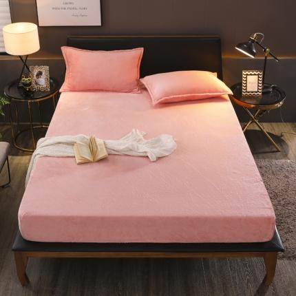 91家纺网 家纺一手货源 找家纺 简爱 2025新款双面绒纯色法莱绒单床笠 玉色