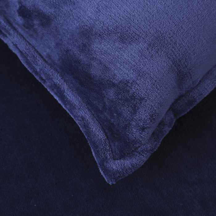 91家纺网 家纺一手货源 找家纺 简爱 2025新款双面绒纯色法莱绒单床笠 藏青