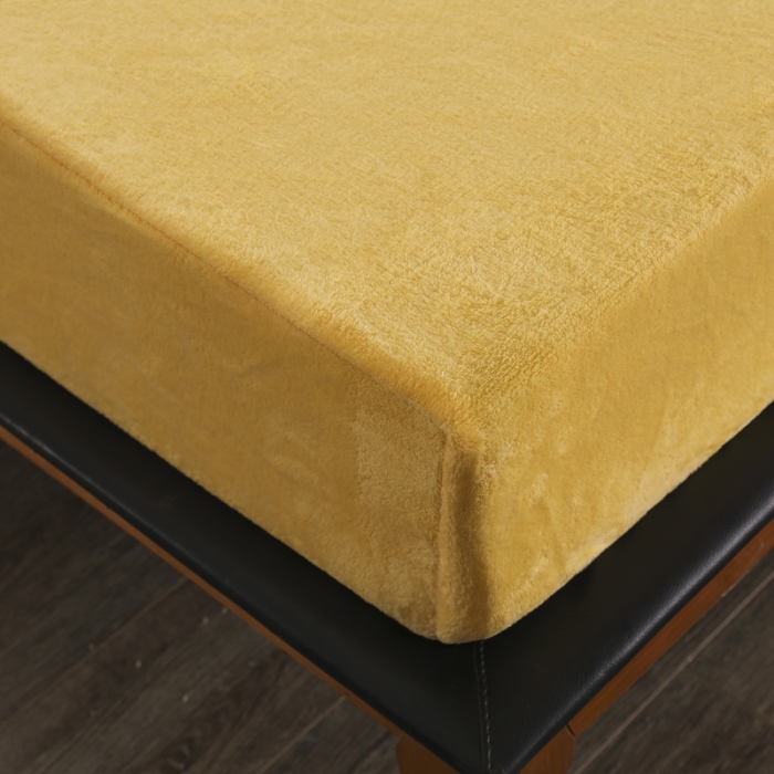 91家纺网 家纺一手货源 找家纺 简爱 2025新款双面绒纯色法莱绒单床笠 鹅黄